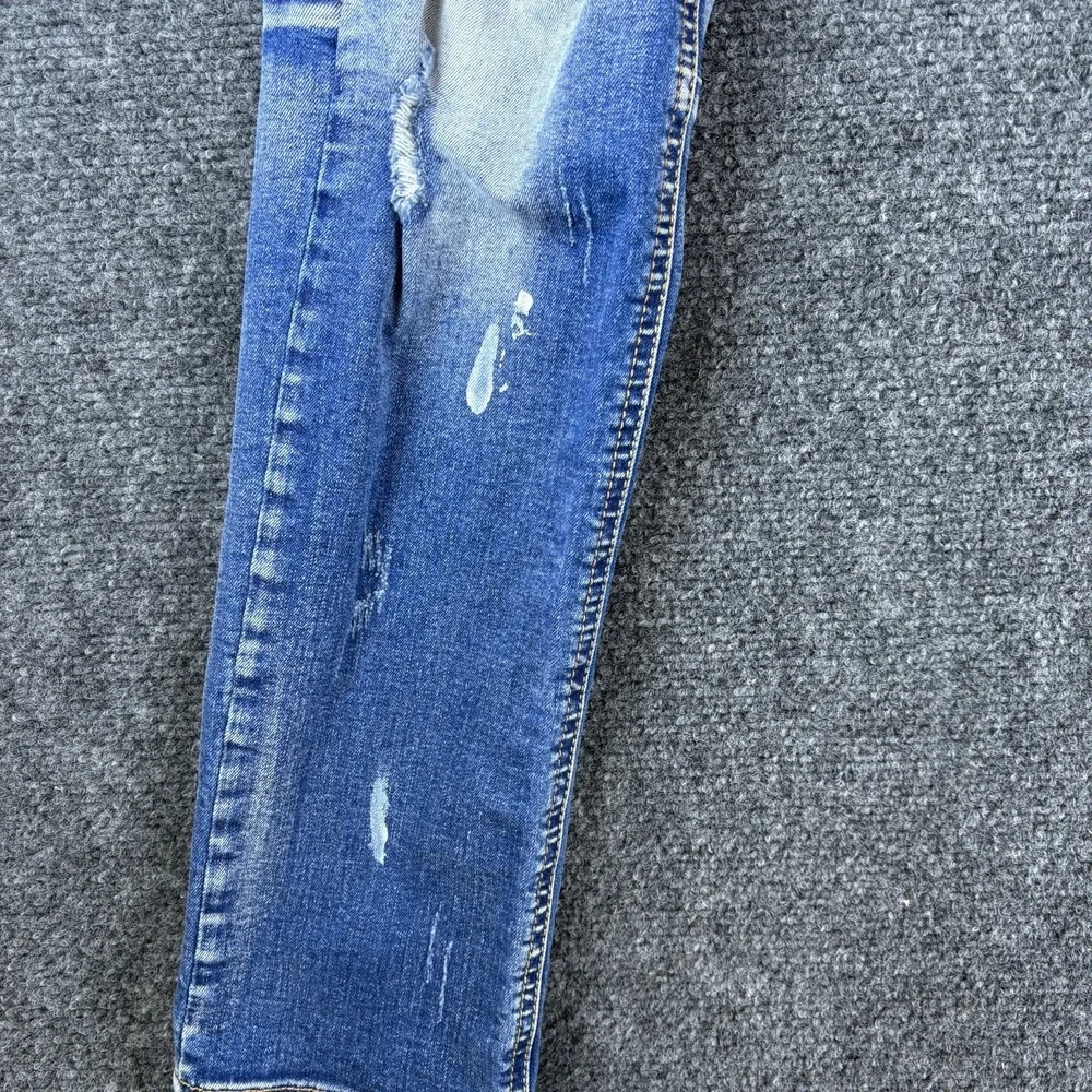 KDNK 11 4 14 11 Skinny Jeans Mens 31x30.5 Blue Denim Cotton Stretch Distressed‎